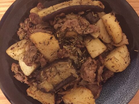 ローズマリー香る☆豚肉とジャガイモとナスのオイル煮